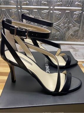 Black Strappy Ankle‑Buckle Heels BcBg -Diego sz 7